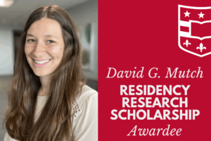 Chief Resident Dr. Sarah Combs Awarded Dr. Mutch Residency Research Scholarship
